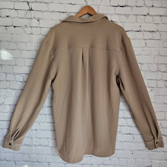 COOFANDY Men Beige Taupe Button Front Long Sleeve Stretch Shirt Pocket Size XL - Picture 14 of 14